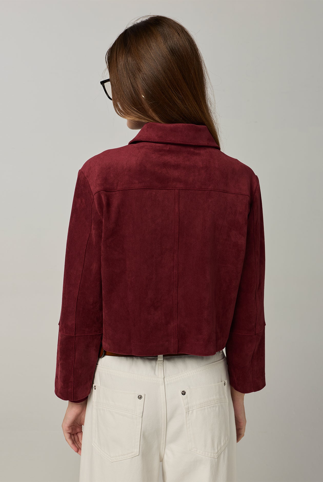 SUEDE JACKET Dark Red / L
