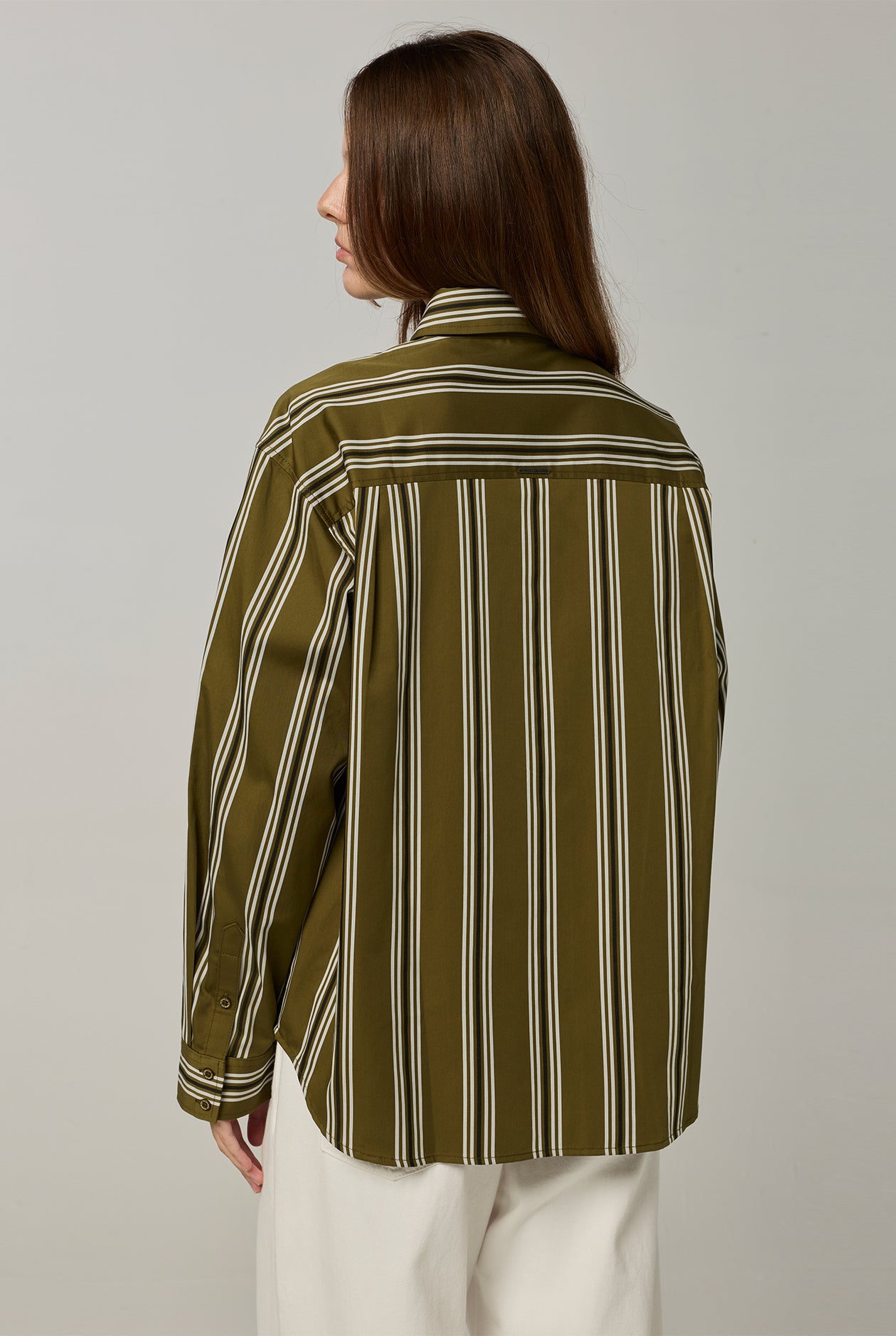 GREEN STRIPED POPLIN SHIRTS Green / L