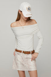OFF SHOULDER LONG SLEEVE TOP