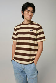 RELAXED WIDE STRIPED LOGO TEE