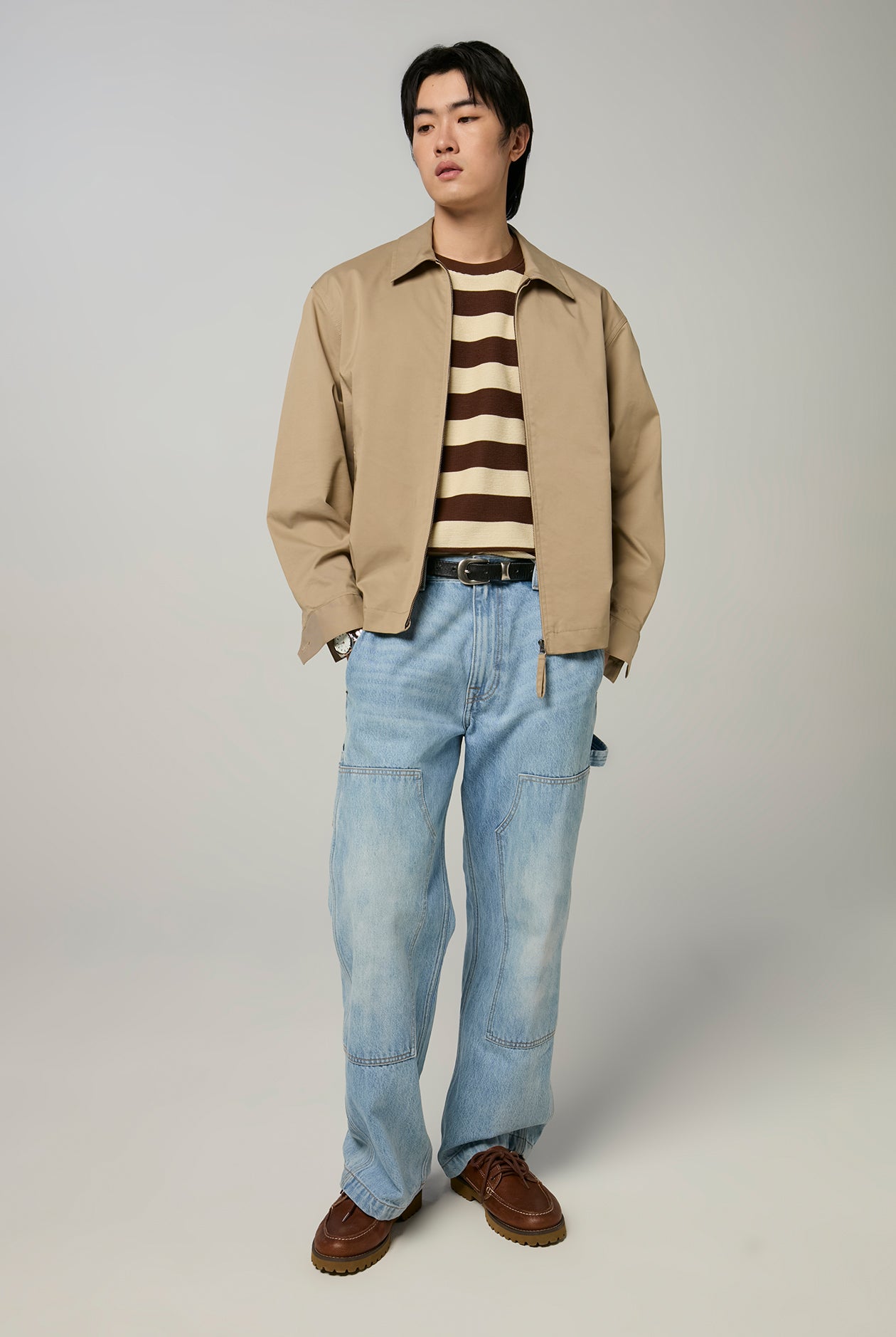 RELAXED WIDE STRIPED LOGO TEE