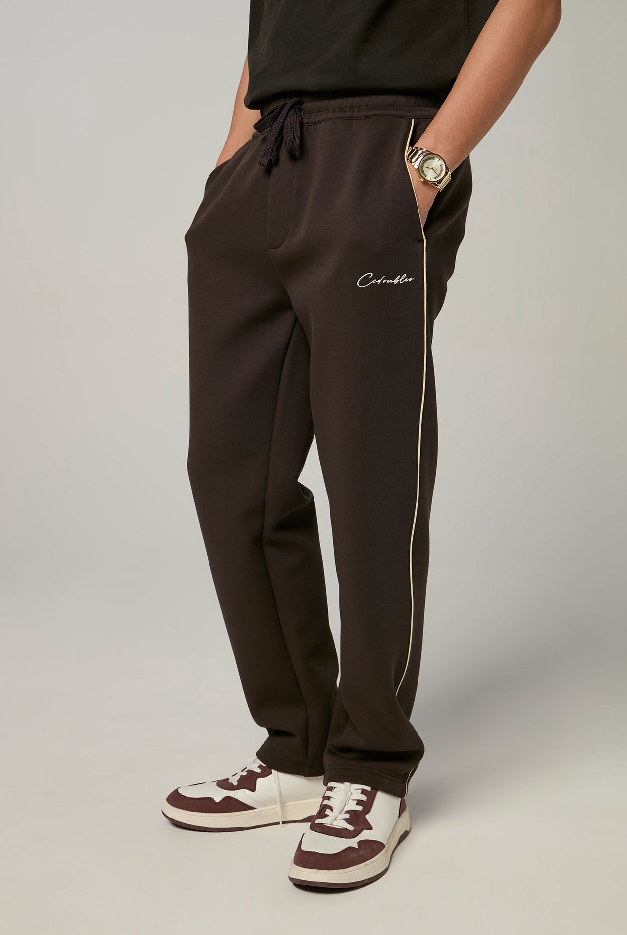 CONTRAST PIPING TRACK PANTS