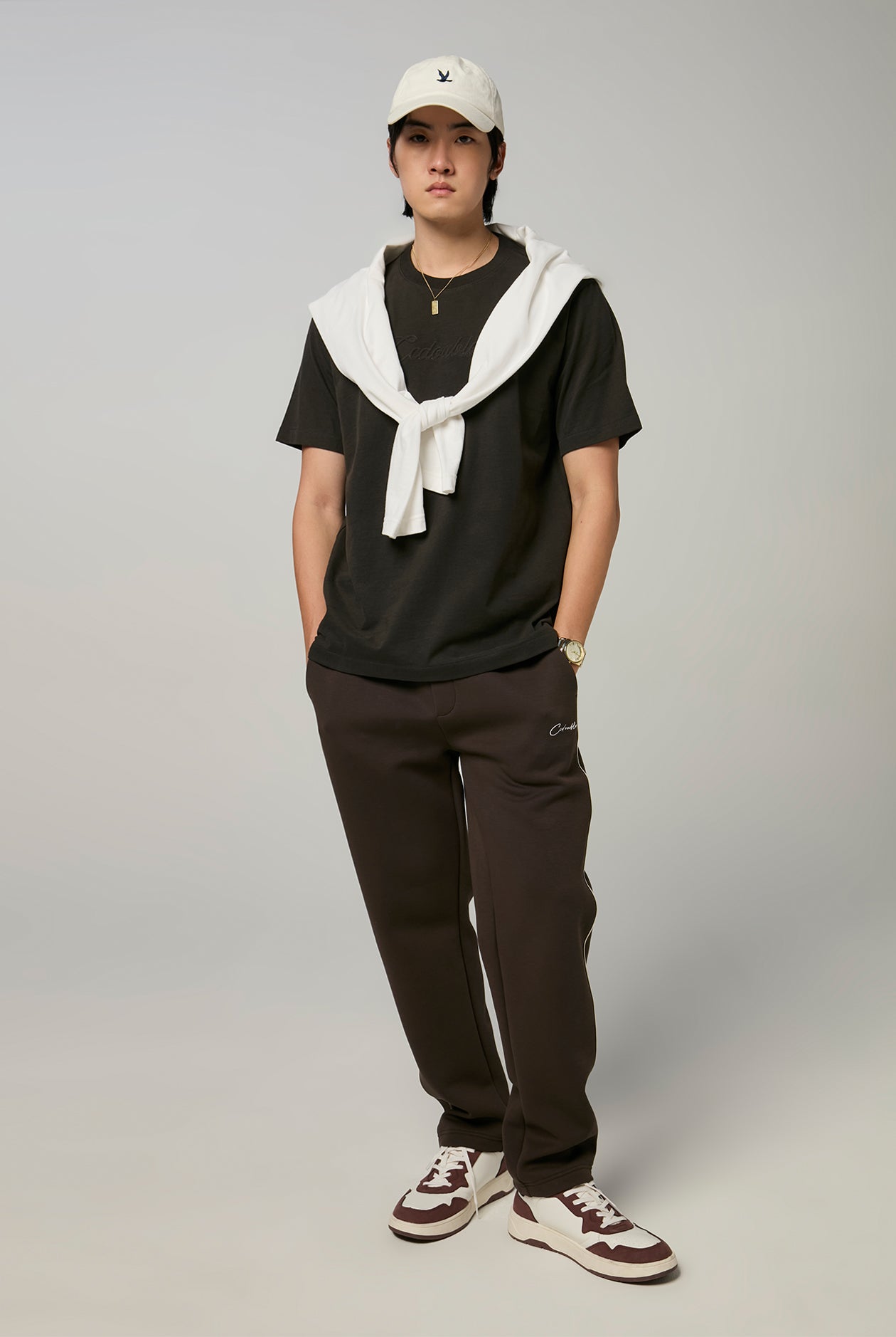 CONTRAST PIPING TRACK PANTS