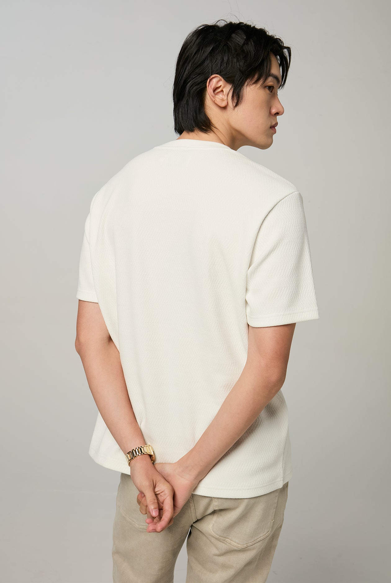 WAVE STRIPED KNITTED TEE