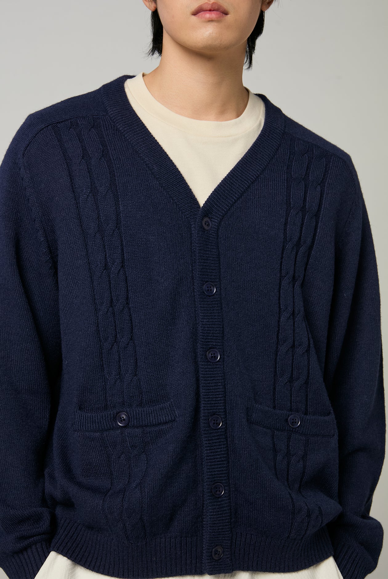 CABLE KNITTED CARDIGAN