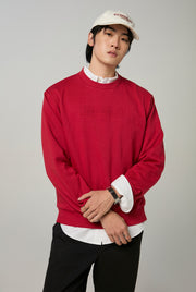 EMBOSSED LOGO KNITTED PULLOVER Red / XL
