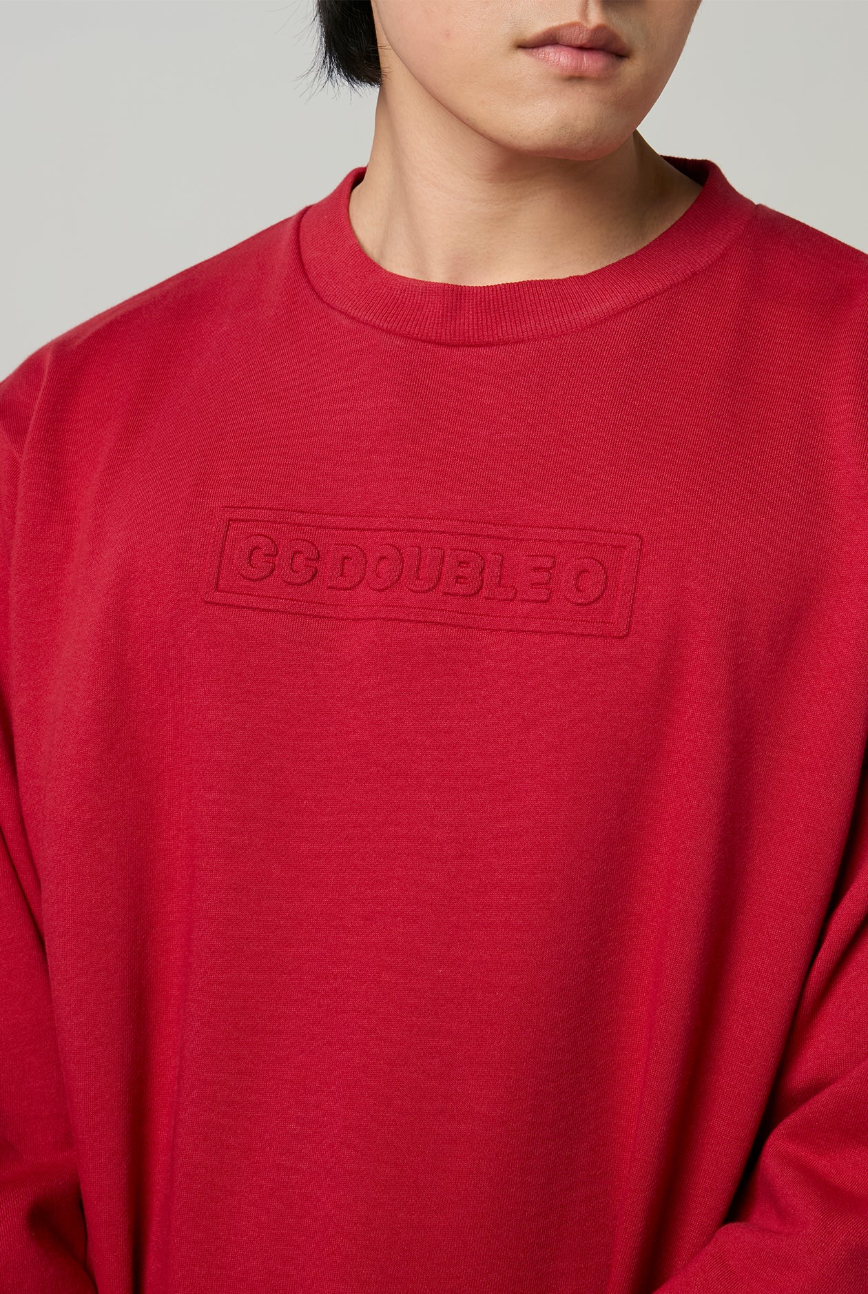 EMBOSSED LOGO KNITTED PULLOVER Red / XL