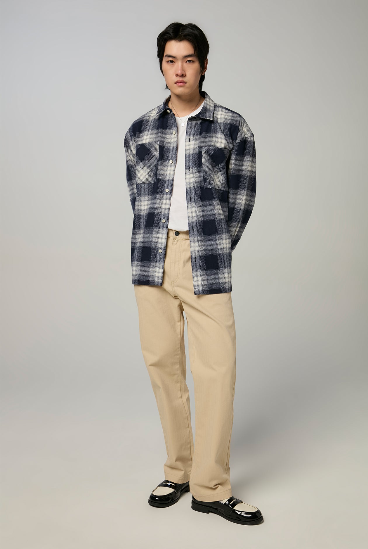 HERRING BONE STRAIGHT PANTS