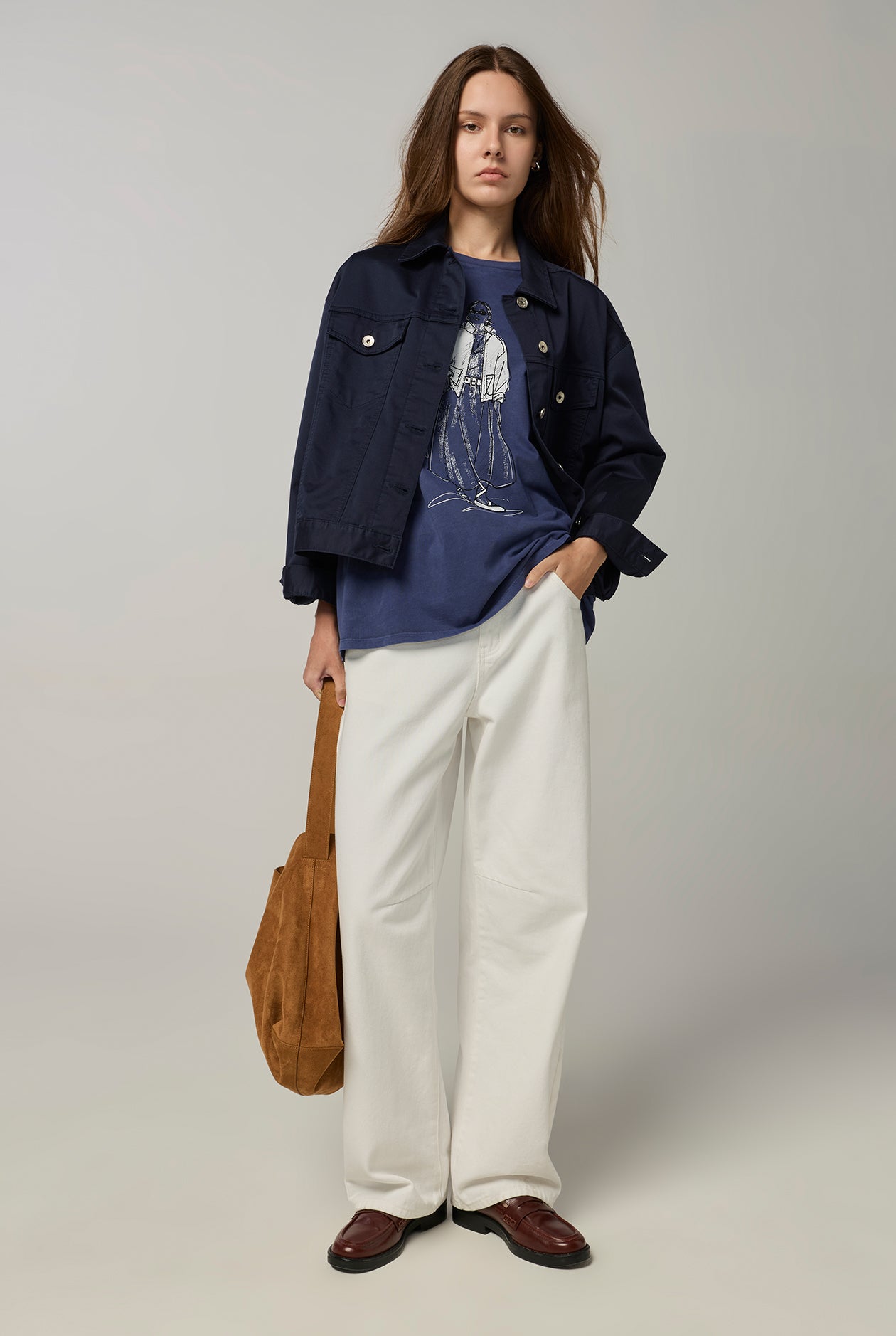 WOMAN GRAPHIC OVERSIZED TEE Blue / L