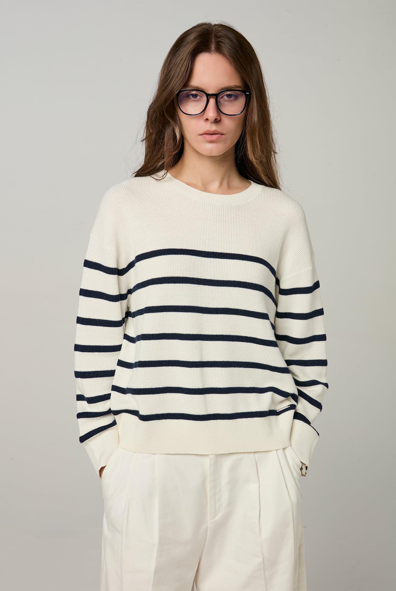 STRIPED LUREX SWEATER