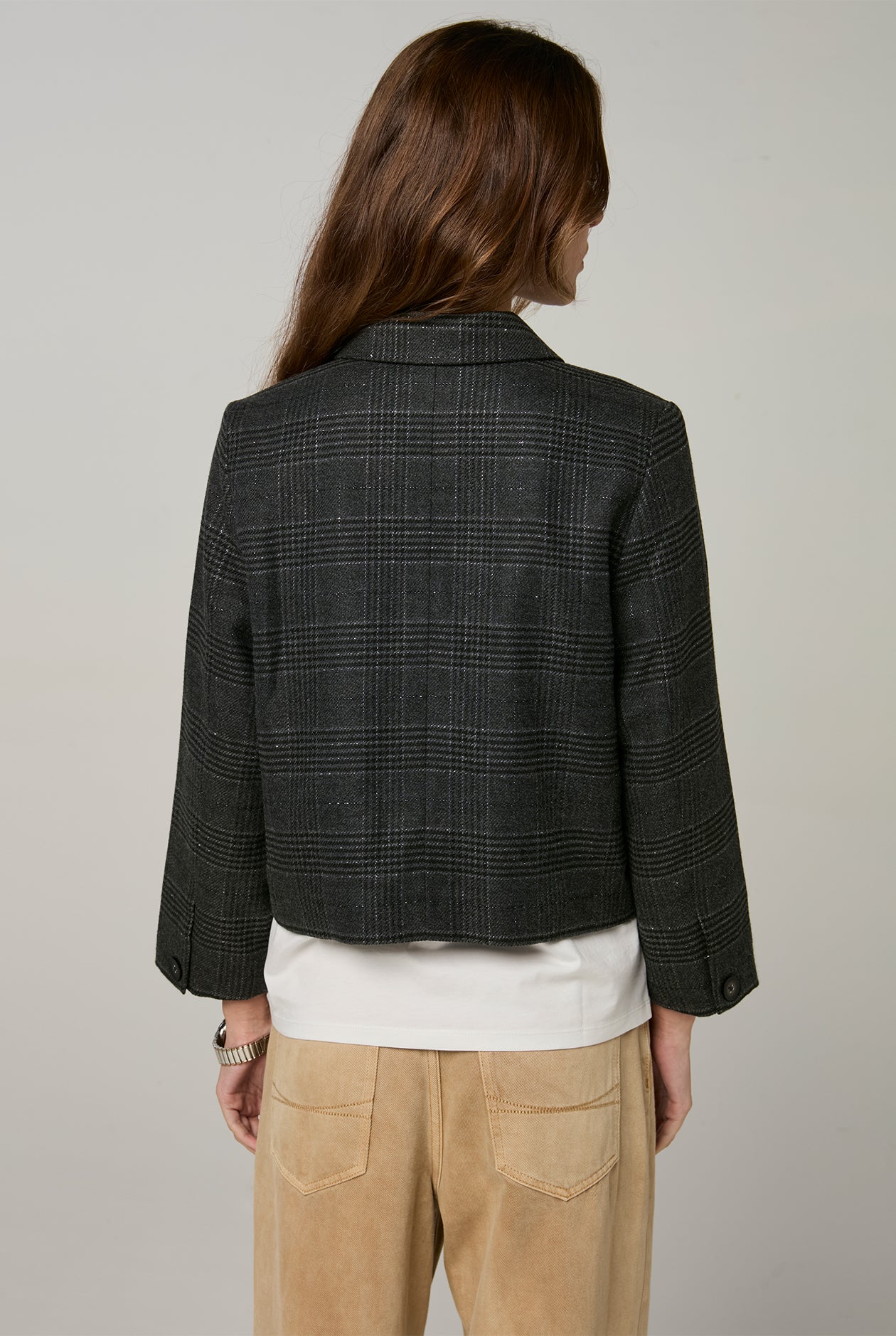 LUREX CHECK CROPPED JACKET