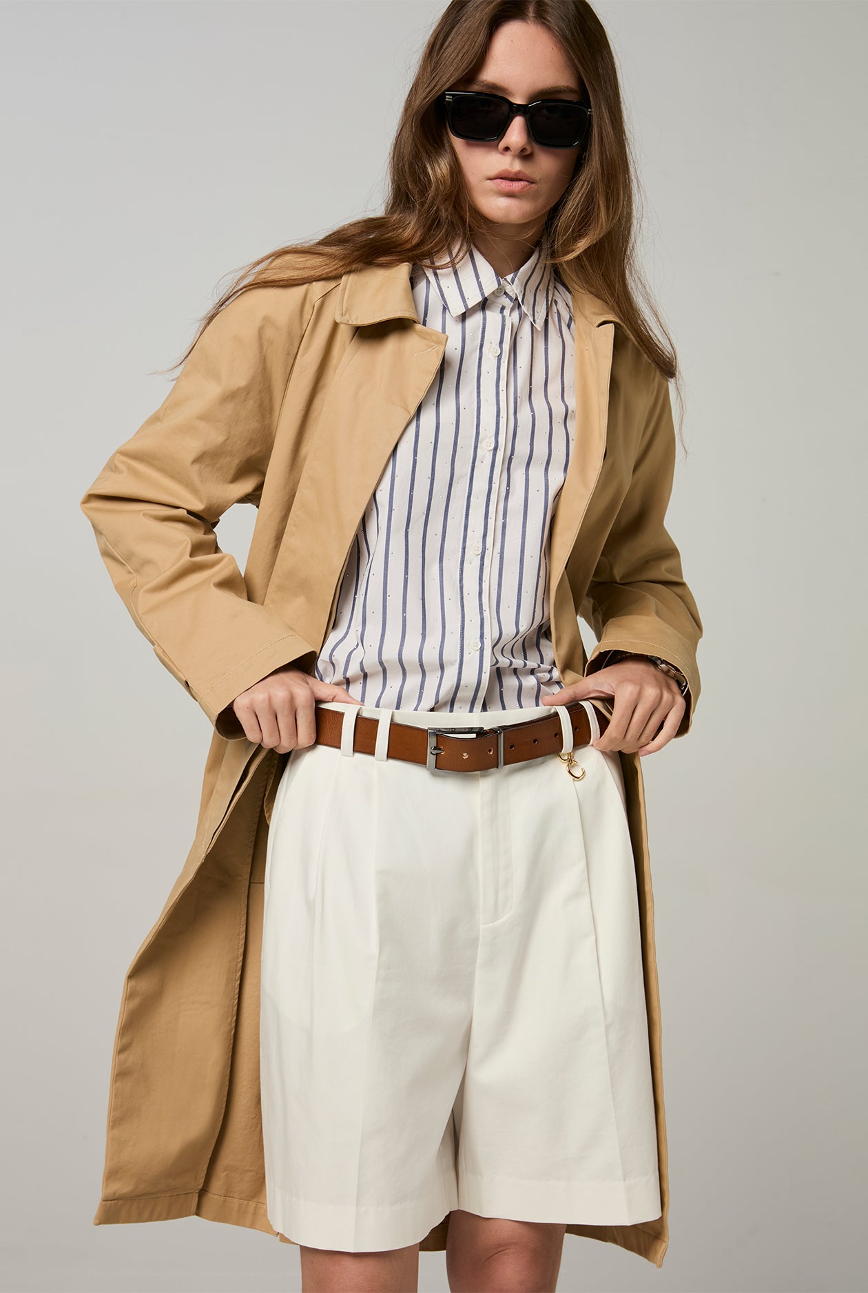 LONG SLEEVE STRIPED STUDDED SHIRT