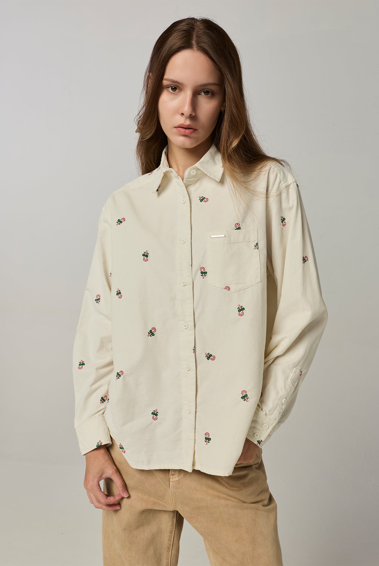 CANDY CANE CORDUROY SHIRT
