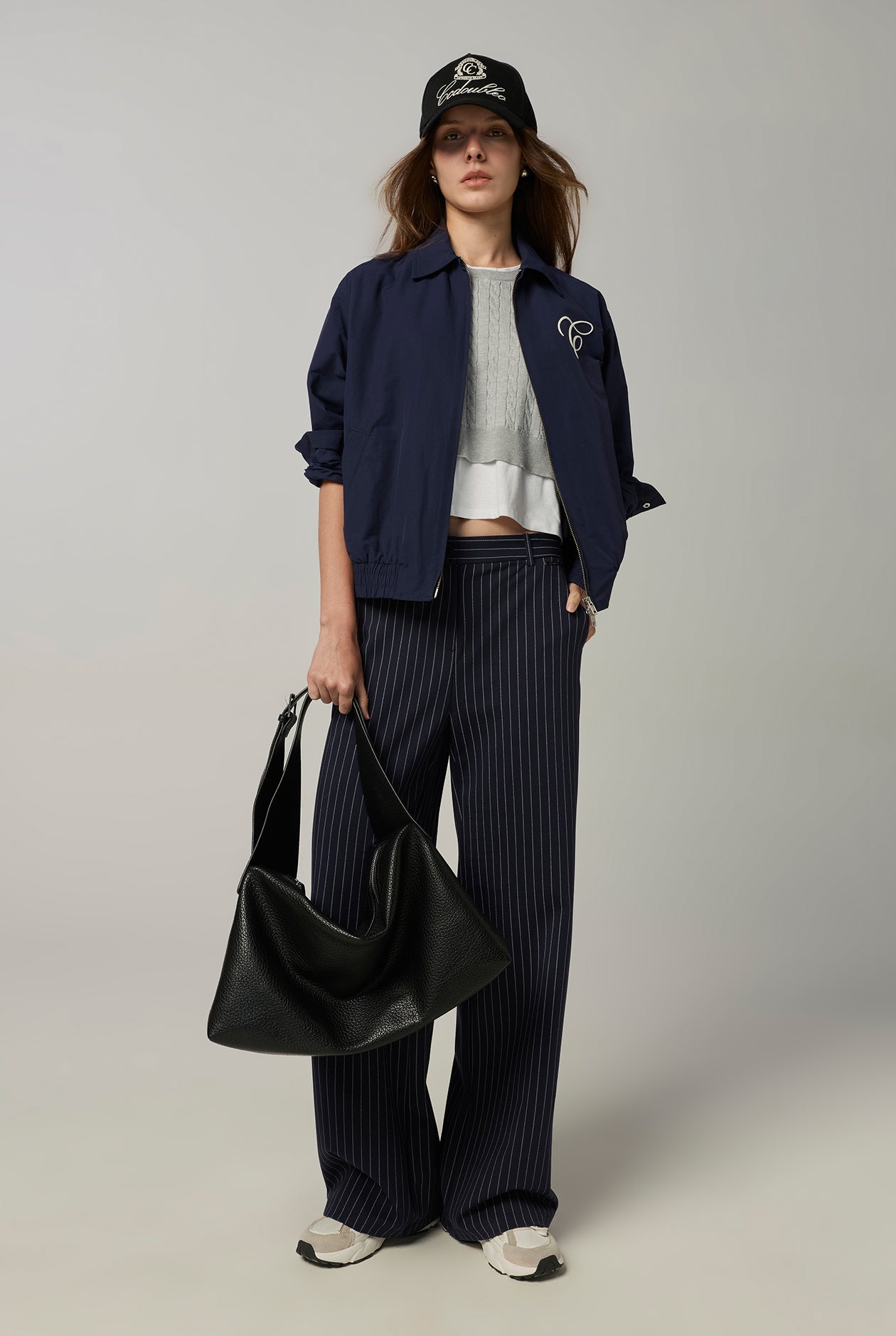 PINSTRIPED BAGGY PANTS