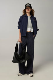 PINSTRIPED BAGGY PANTS