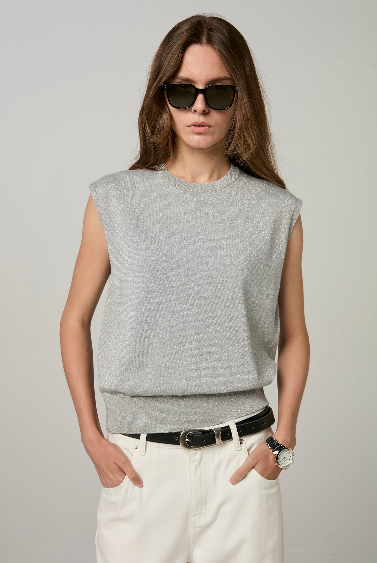 LUREX SLEEVELESS TOP
