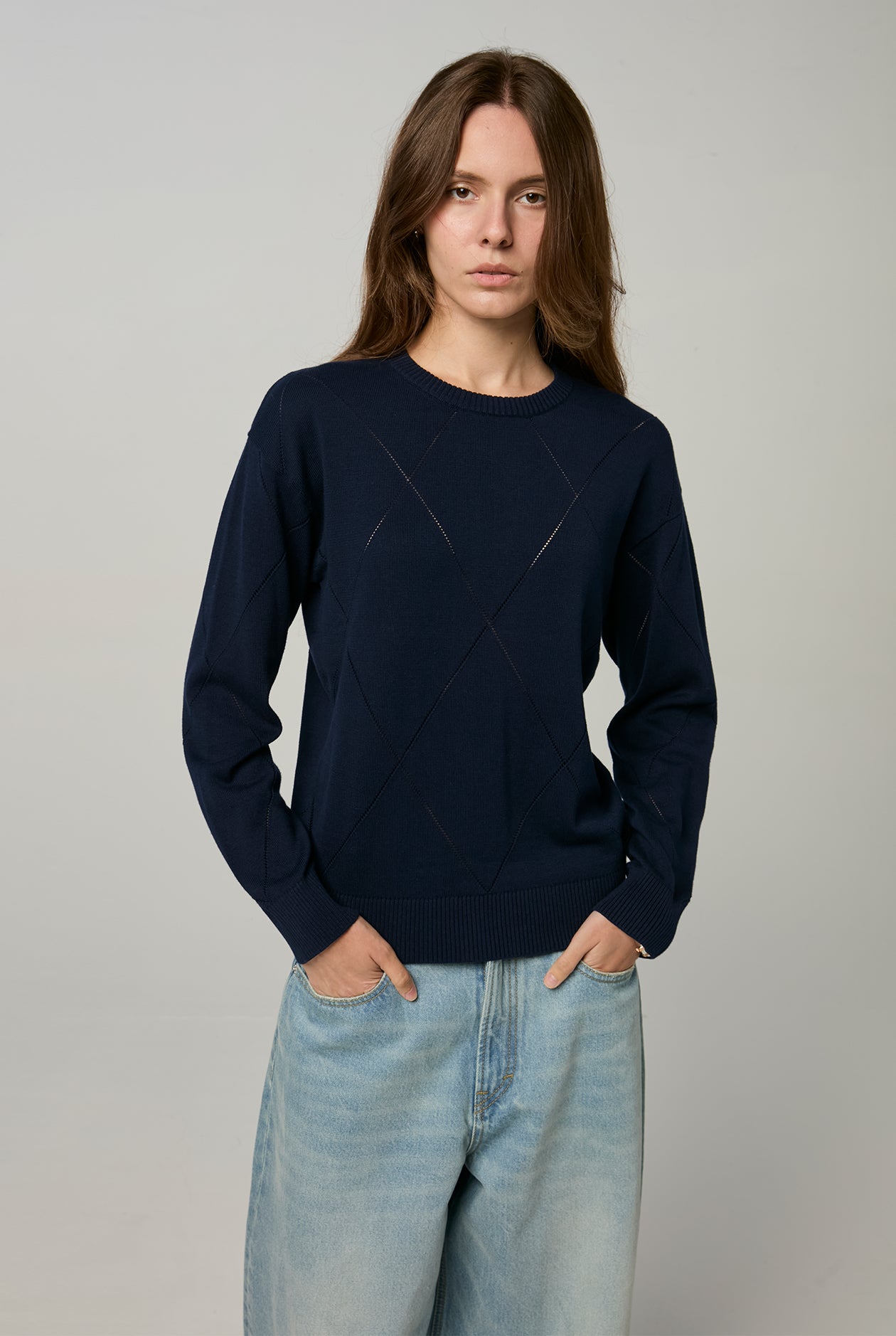 OPENWORK LINE HIGH NECK JUMPER