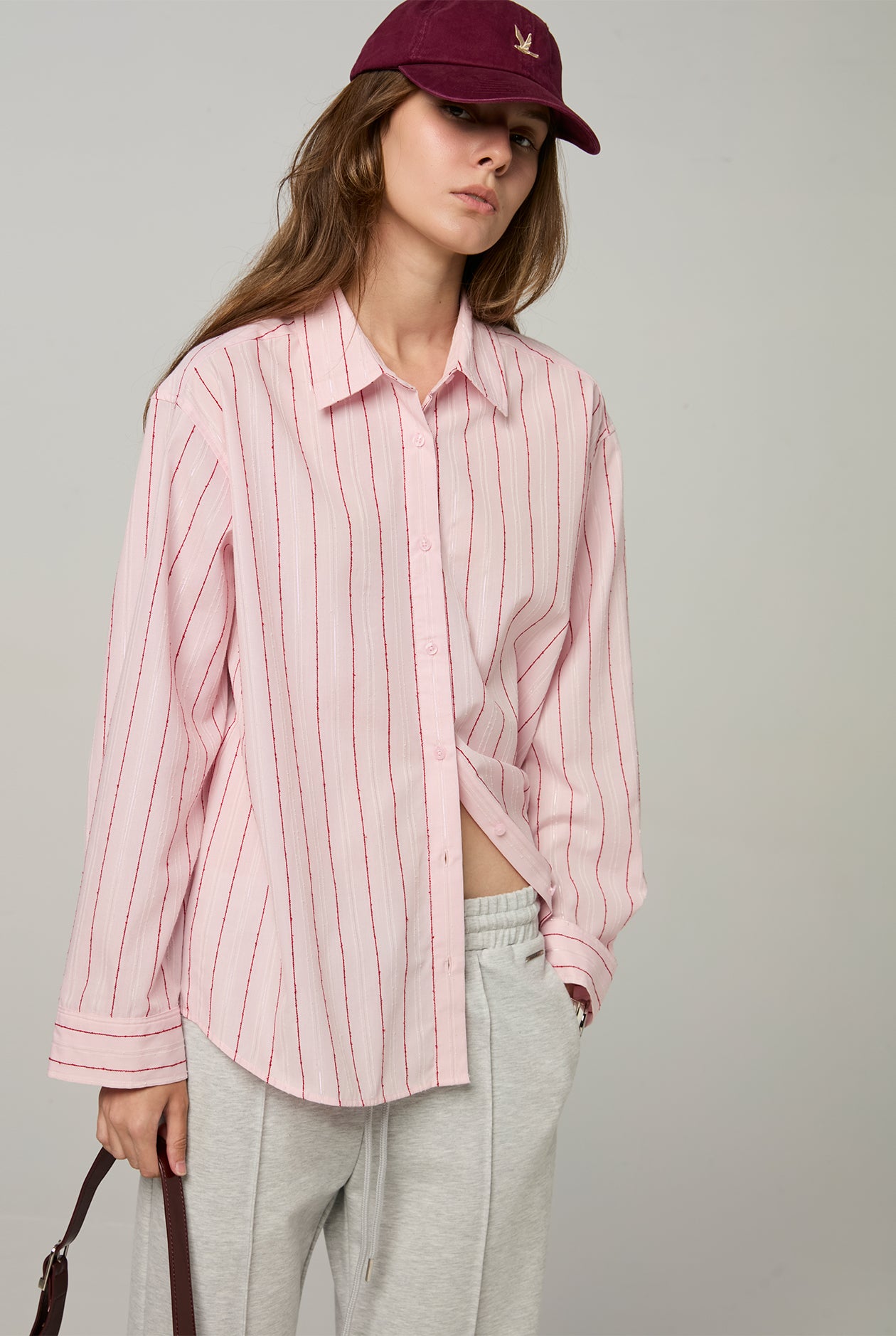 LUREX PINK STRIPED SHIRT