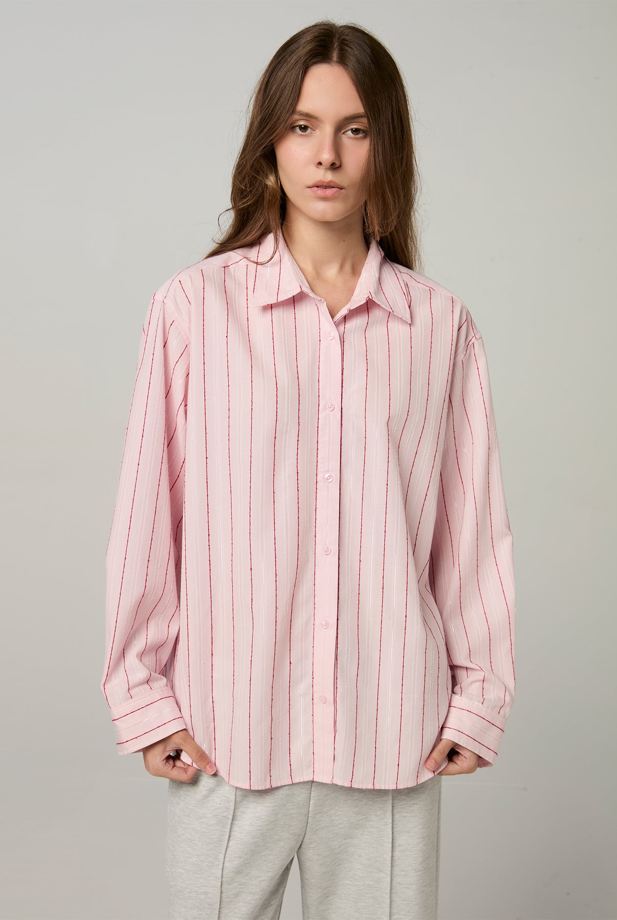LUREX PINK STRIPED SHIRT