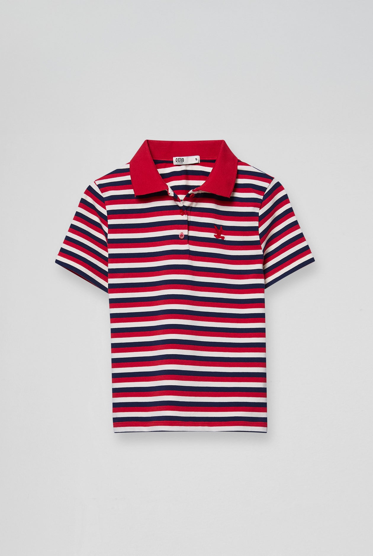 RED STRIPED POLO Red / L