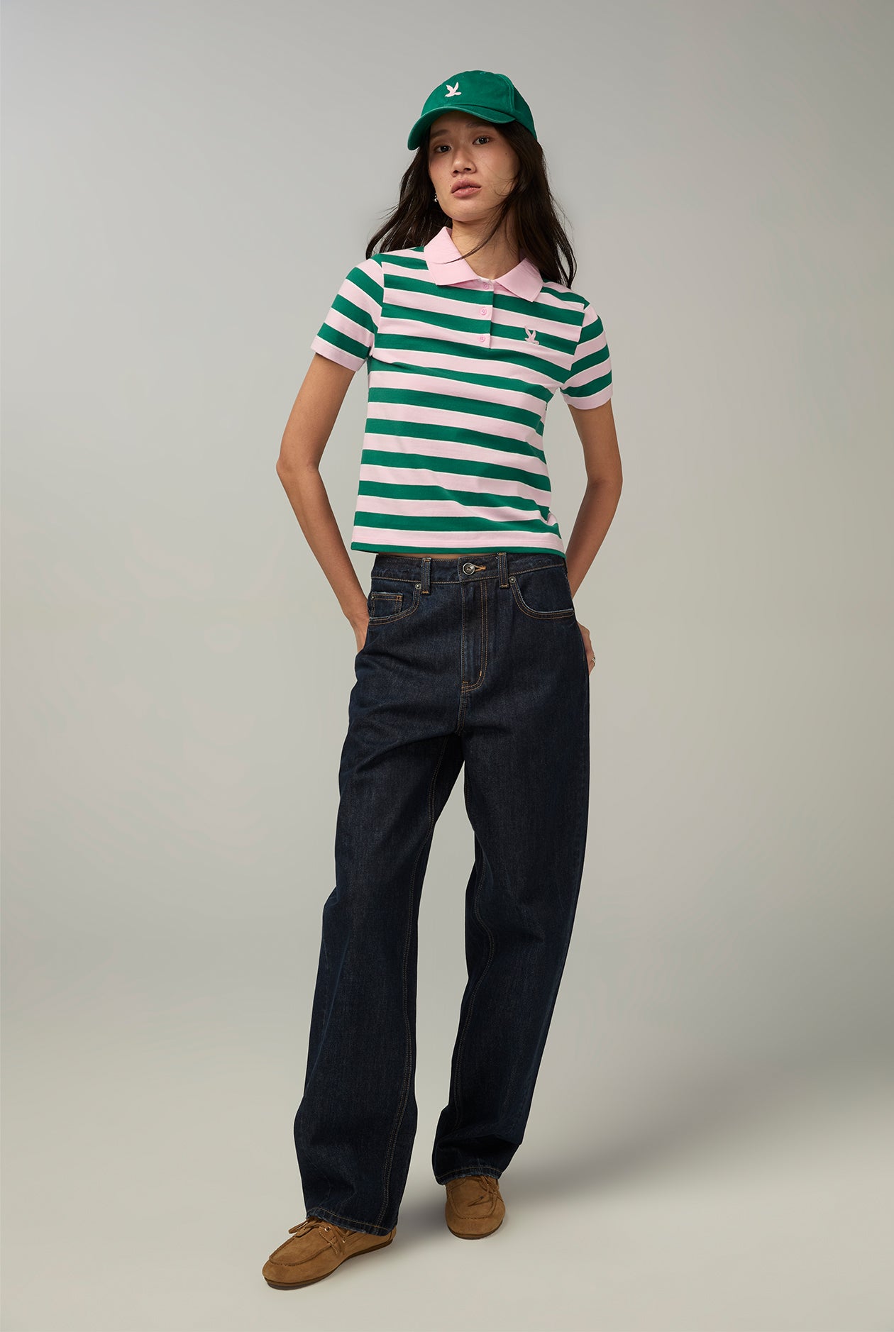 PINK STRIPED POLO Pink / L