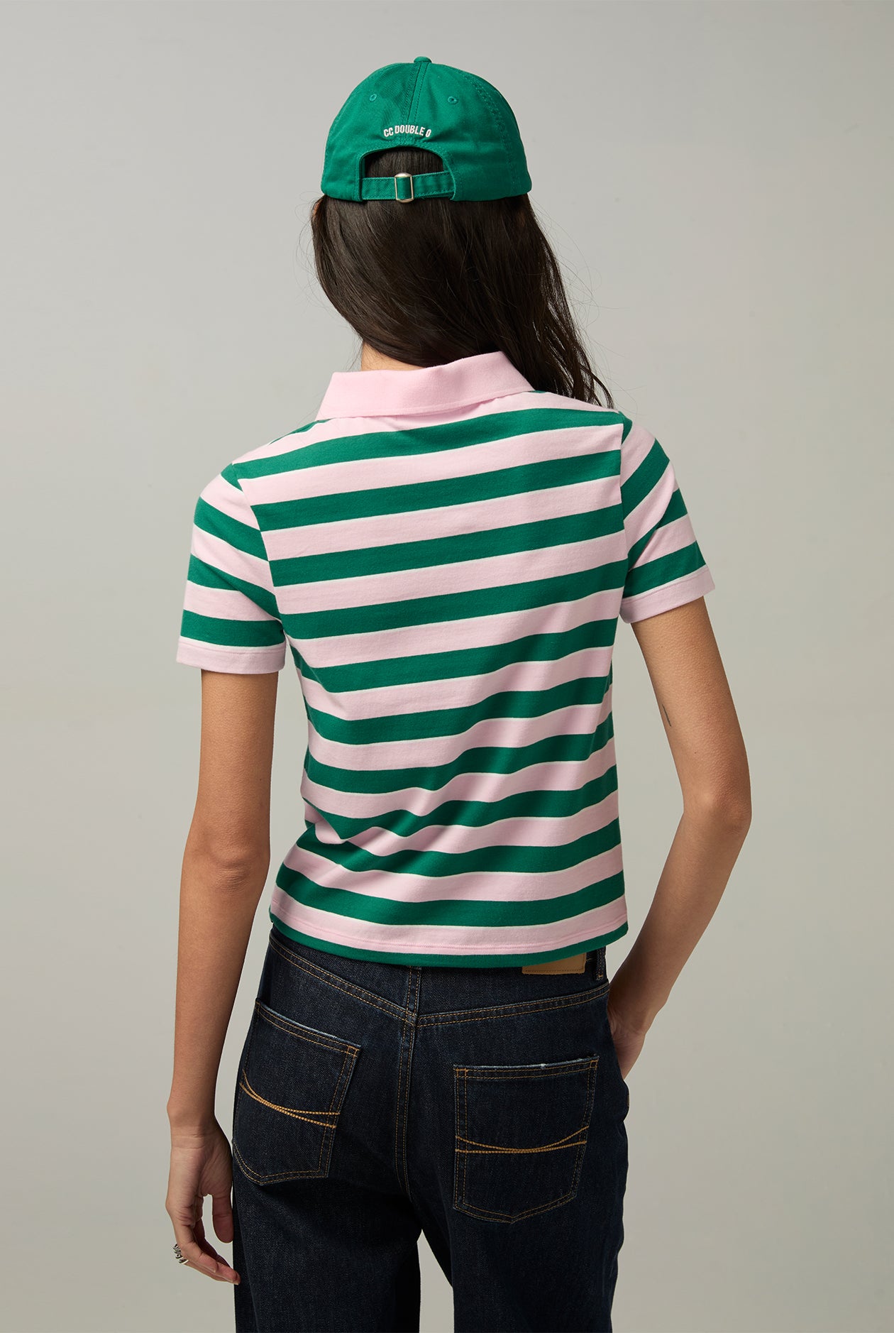 PINK STRIPED POLO Pink / L