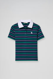 GREEN STRIPED POLO Green / L