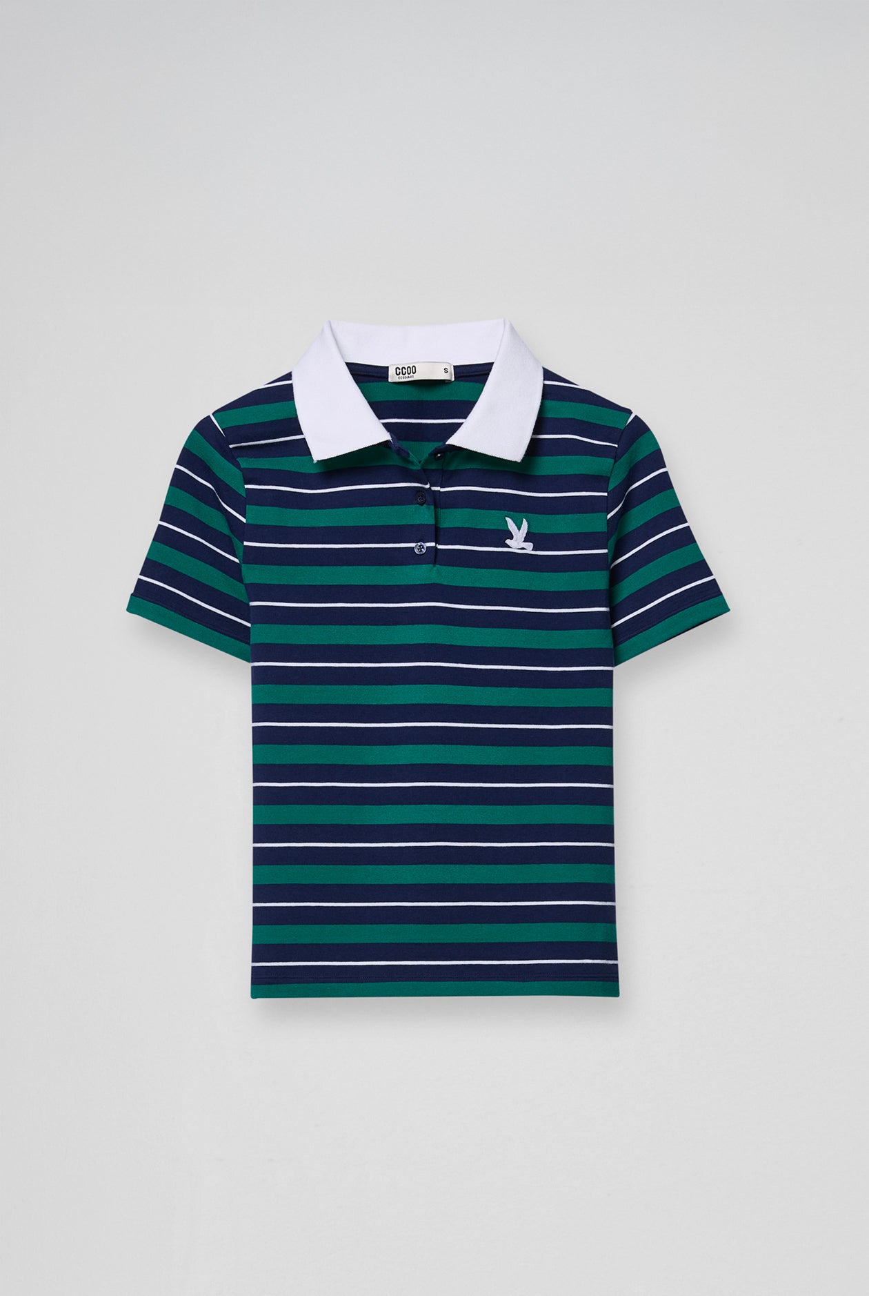 GREEN STRIPED POLO Green / L