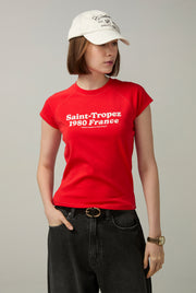 SAINT-TROPEZ 1980 FRANCE RAGLAN TEE Red / L