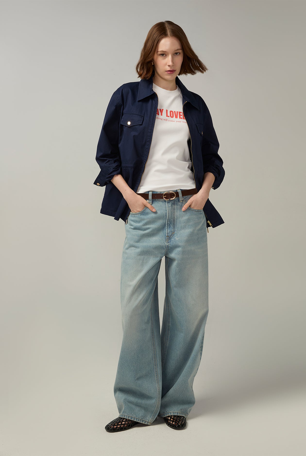 STAY LOVELY RAGLAN TEE White / L