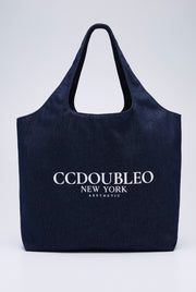DENIM LOGO TOTE BAG
