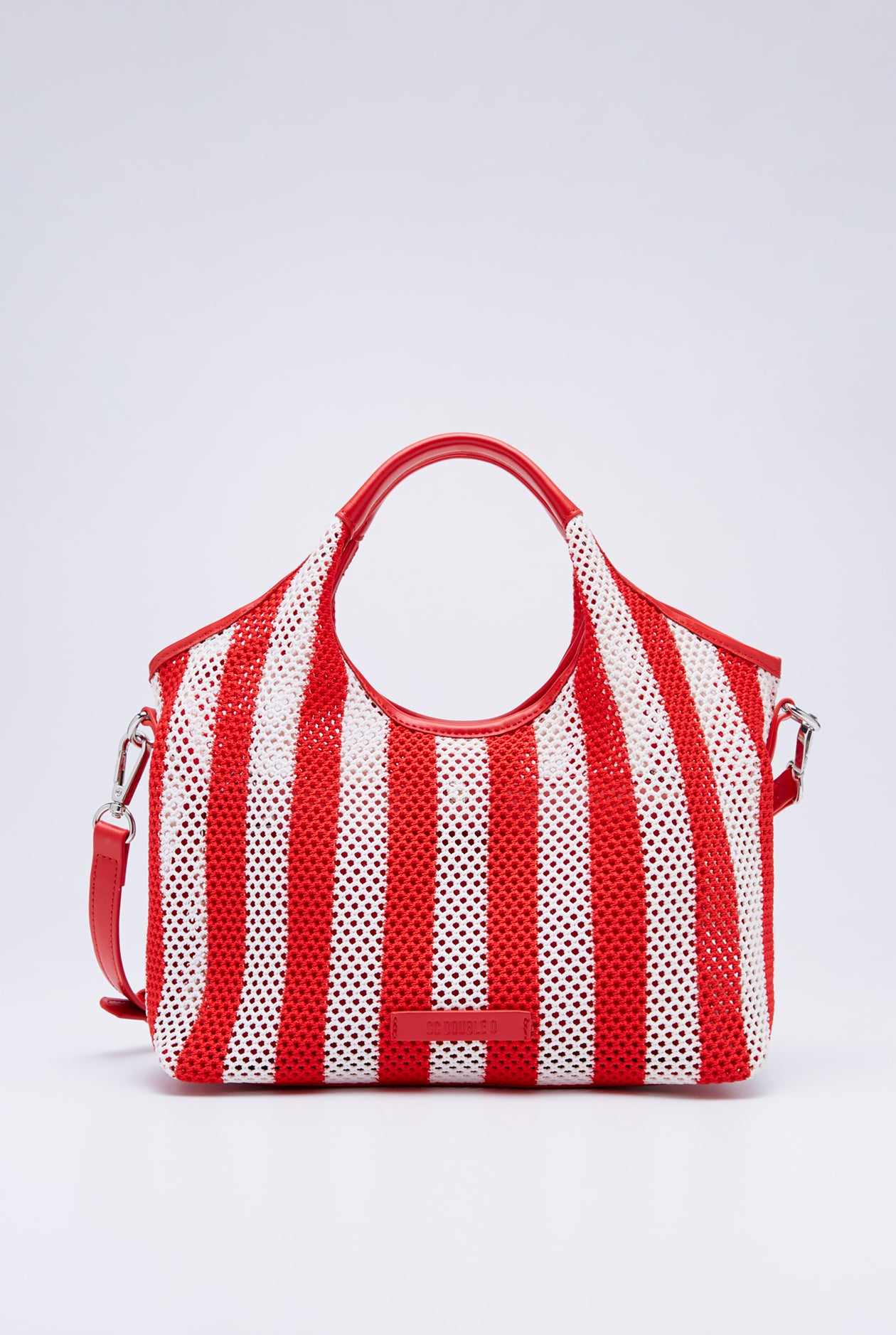 STRIPED MESH TOTE BAG