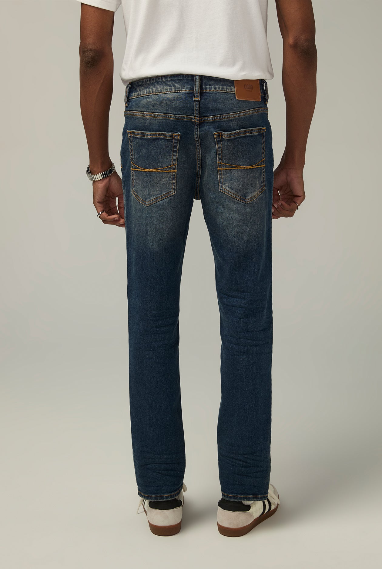 DESTROYED MID BLUE WASH SKINNY JEANS Blue / 38