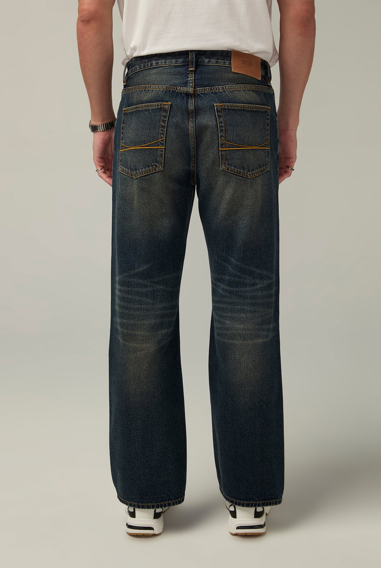 DARK BLUE WASH FLARE JEANS Dark Blue / 38