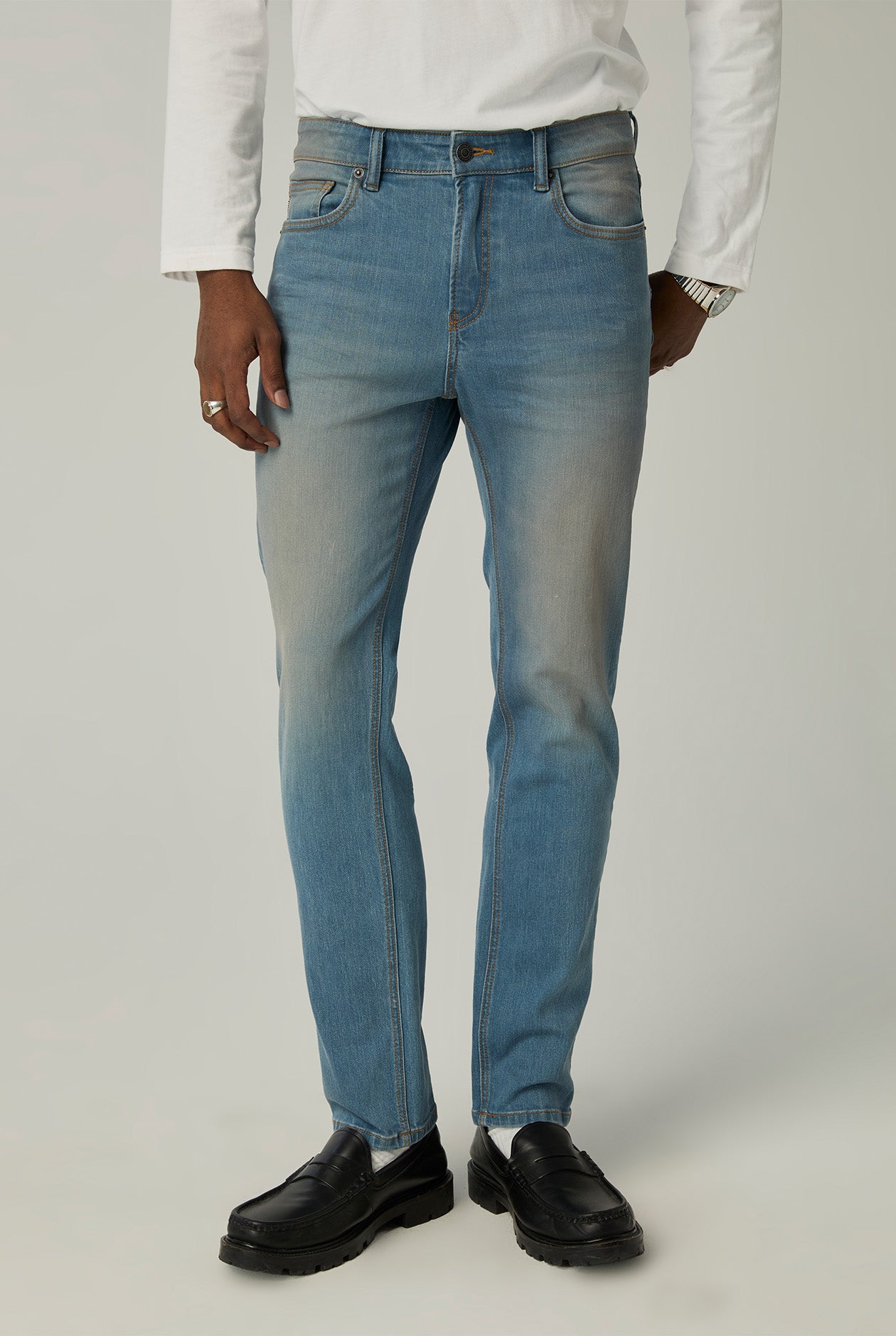 BLUE WASH SKINNY FIT JEANS