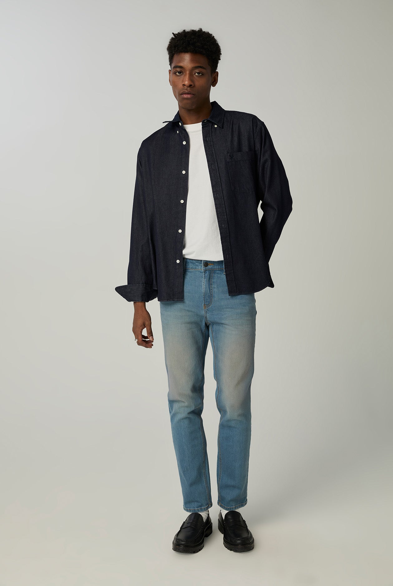 BLUE WASH SKINNY FIT JEANS