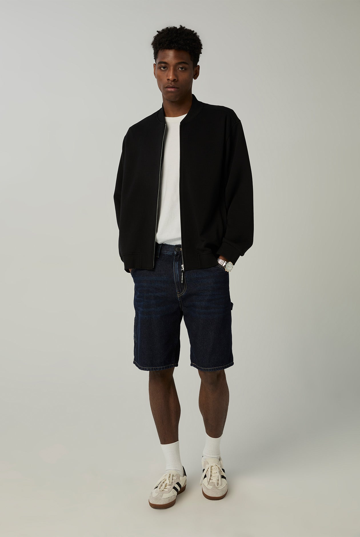 DARK WASH LOOSE DENIM SHORTS