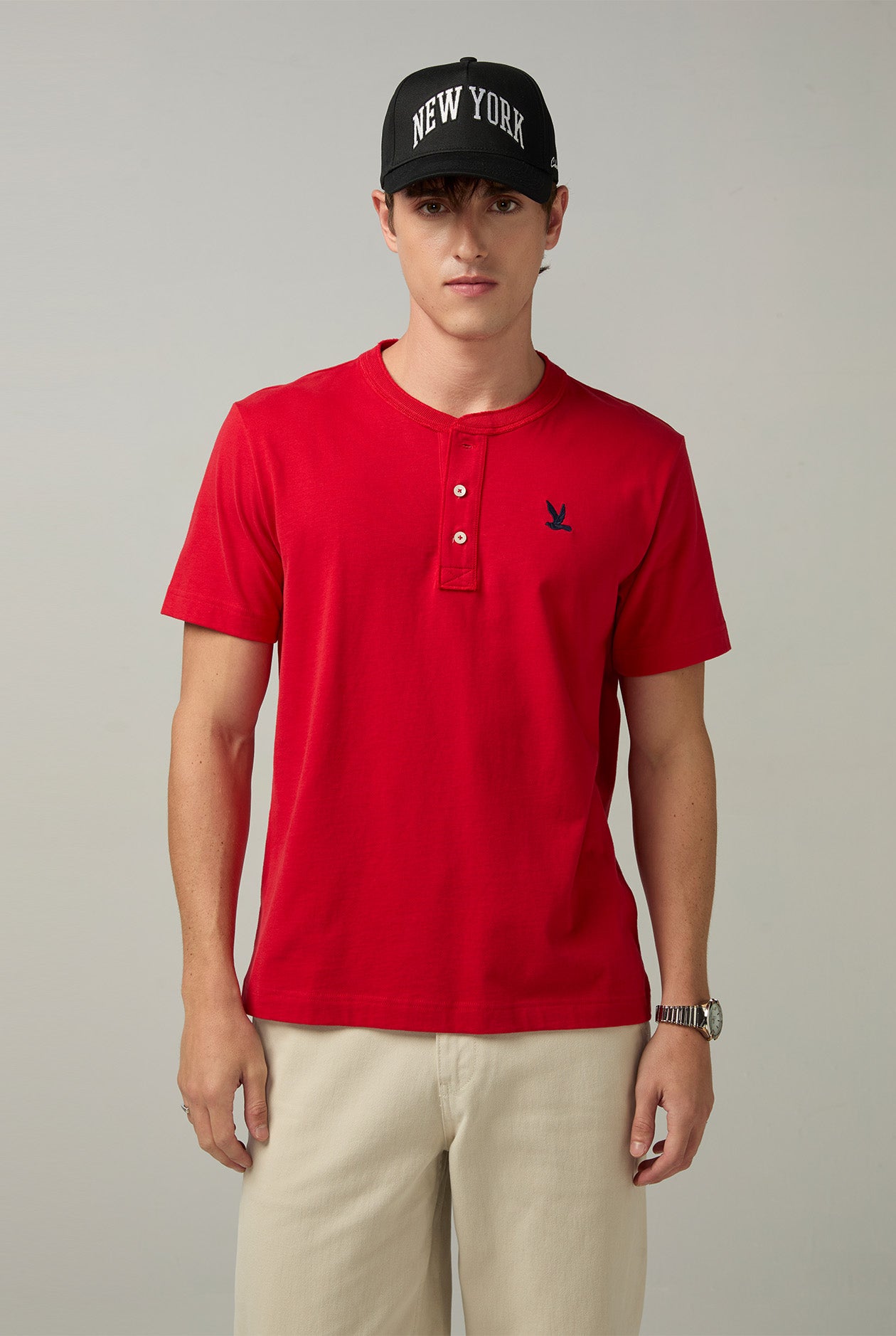 BIRD LOGO SIGNATURE HENLEY TEE