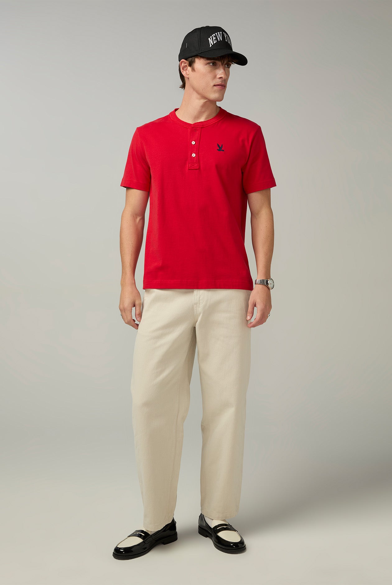 BIRD LOGO SIGNATURE HENLEY TEE