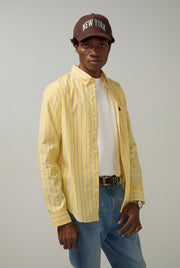 YELLOW STRIPED POPLIN SHIRT Yellow / XXL