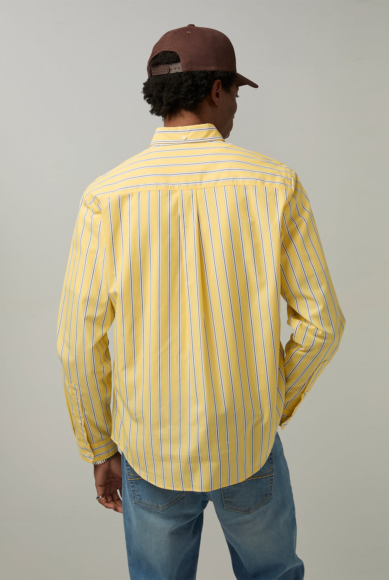 YELLOW STRIPED POPLIN SHIRT Yellow / XXL