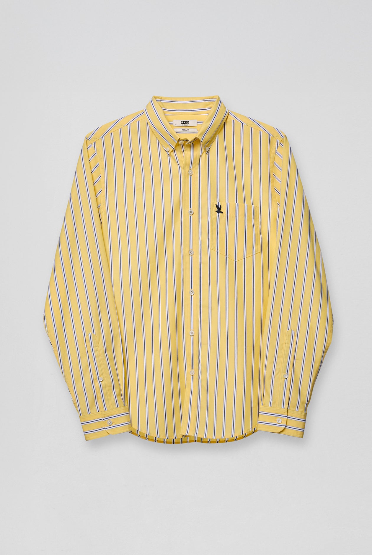 YELLOW STRIPED POPLIN SHIRT Yellow / XXL
