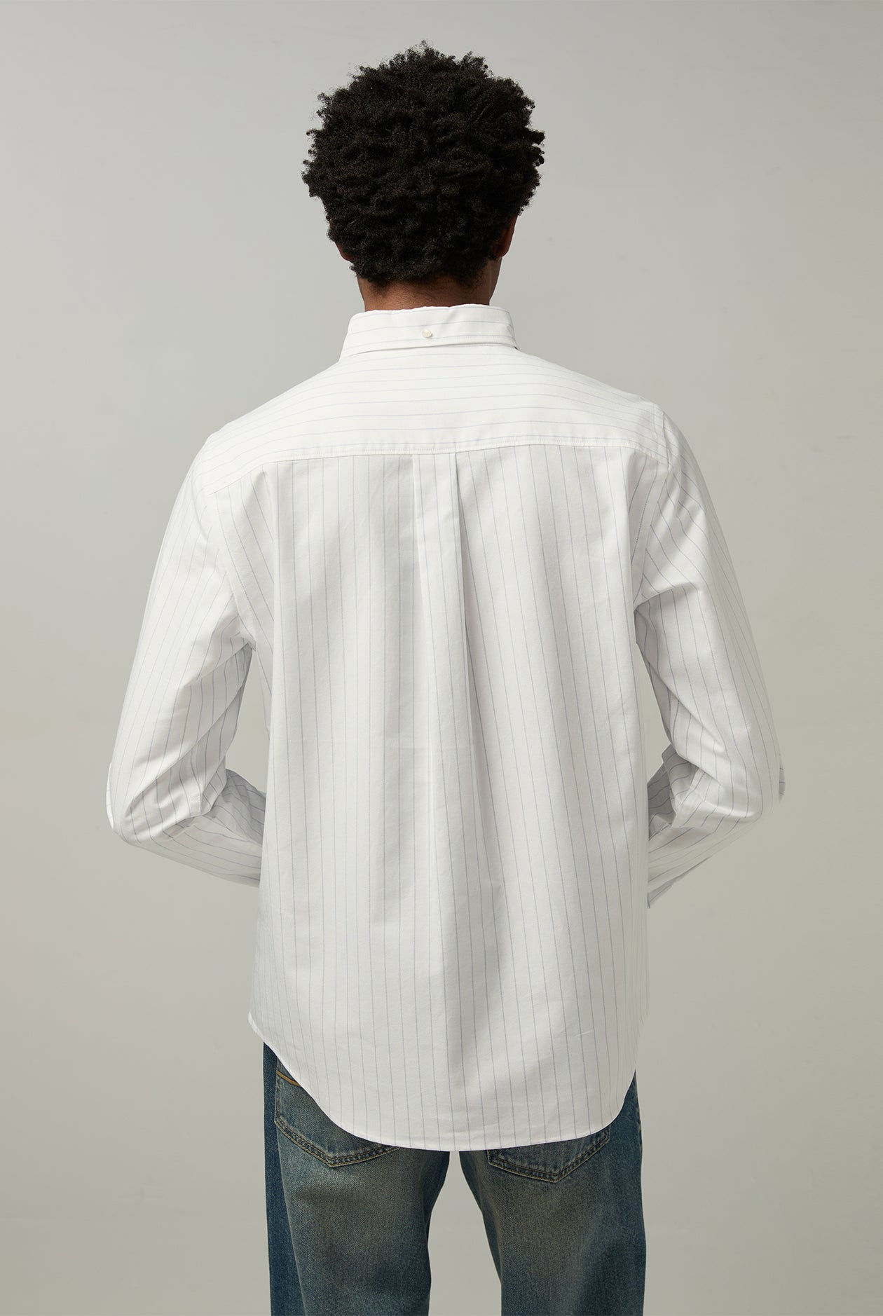 BLUE STRIPED OXFORD SHIRT Blue / XXL