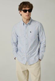 LONG SLEEVE STRIPED OXFORD SHIRT Purple / XXL