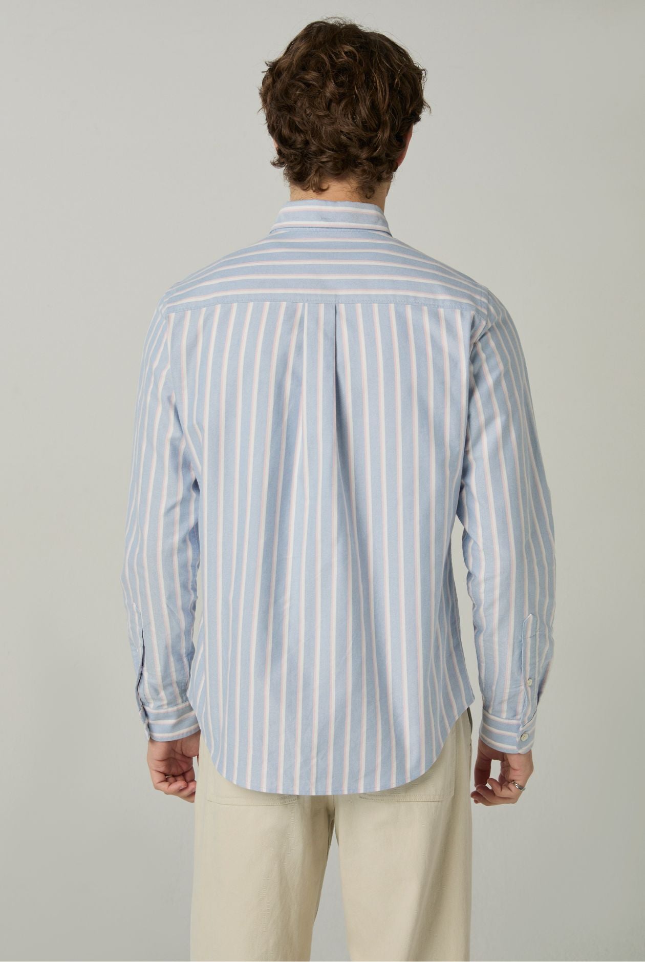 LONG SLEEVE STRIPED OXFORD SHIRT Purple / XXL