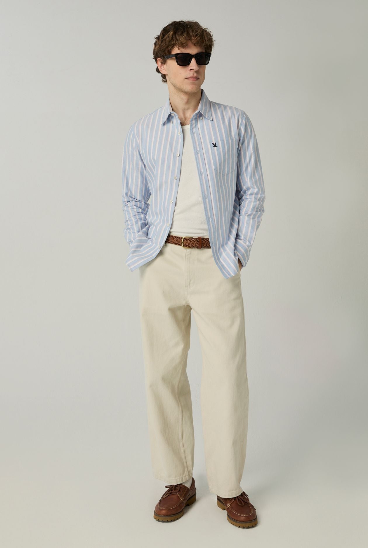 LONG SLEEVE STRIPED OXFORD SHIRT Purple / XXL