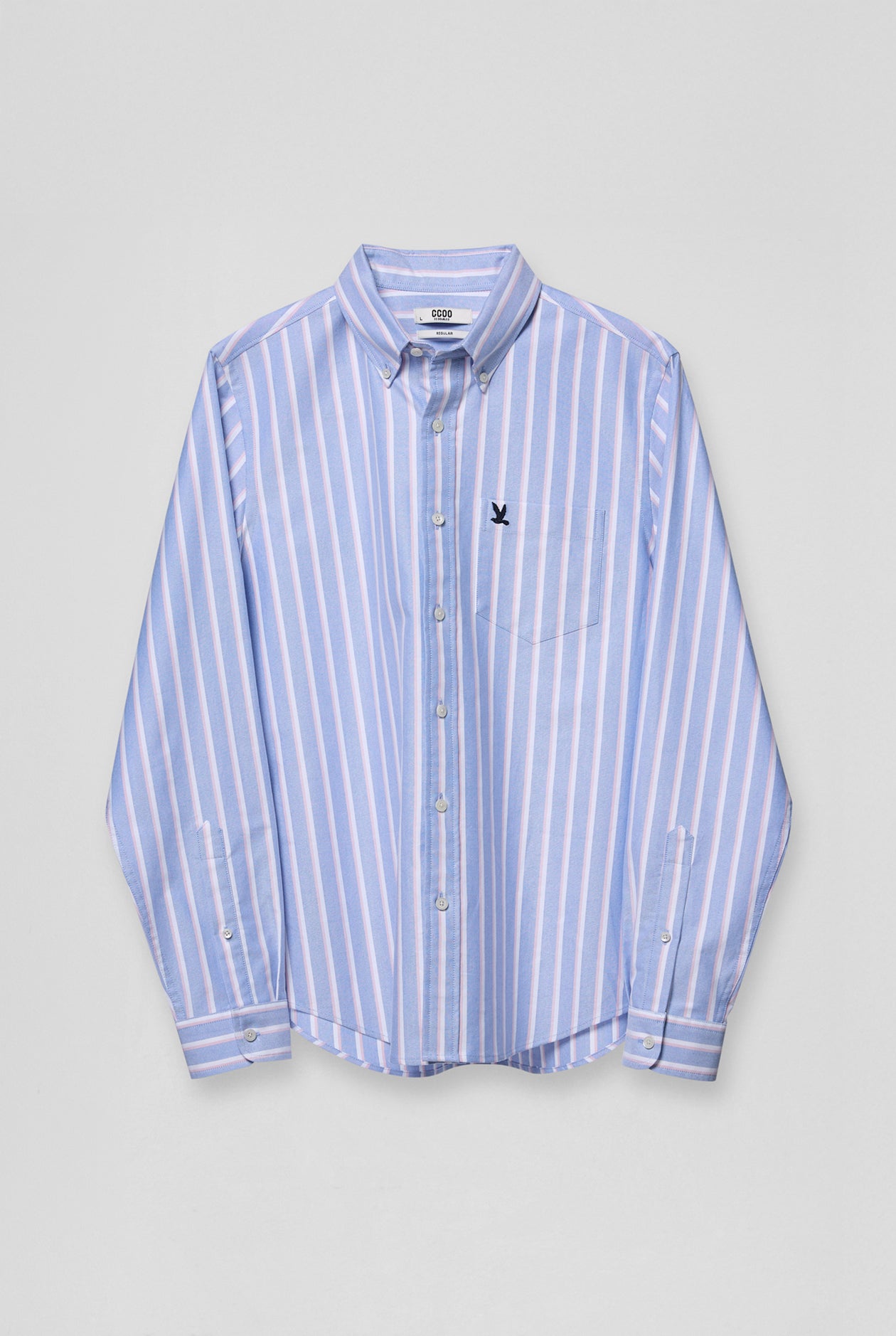 LONG SLEEVE STRIPED OXFORD SHIRT Purple / XXL