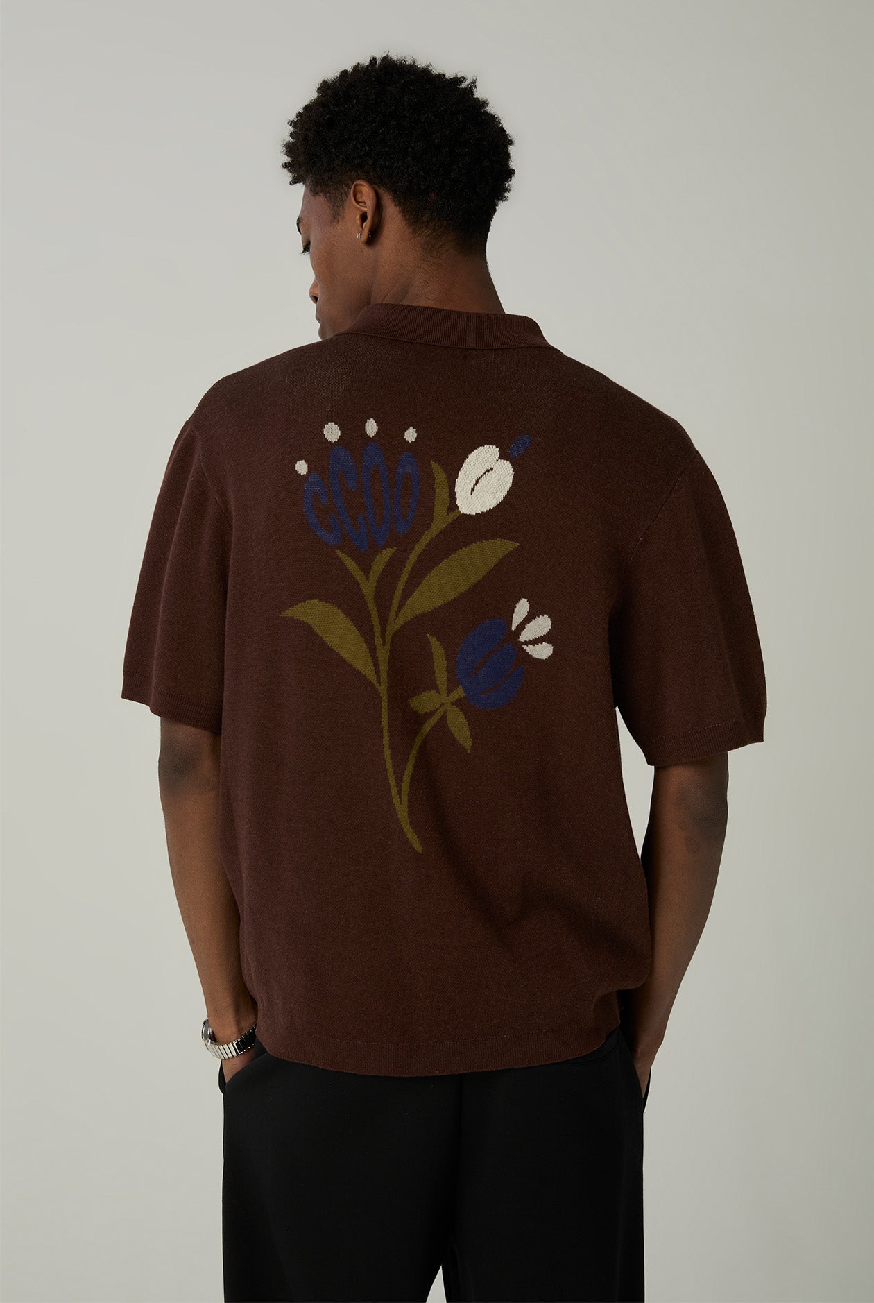 JACQUARD KNIT SWEATSHIRT