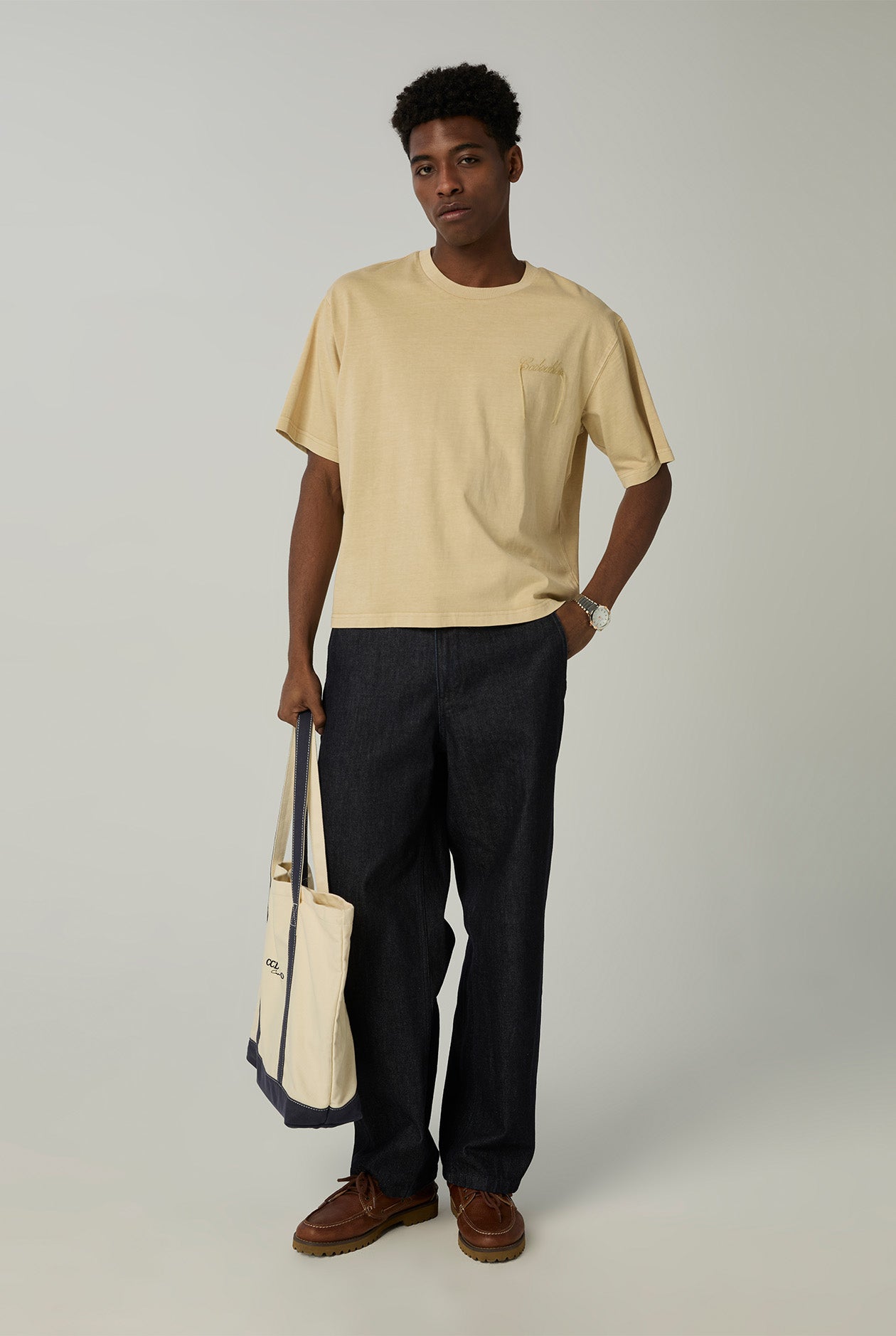GARMENT DYED LOGO BOXY TEE - CC Double O Official Store