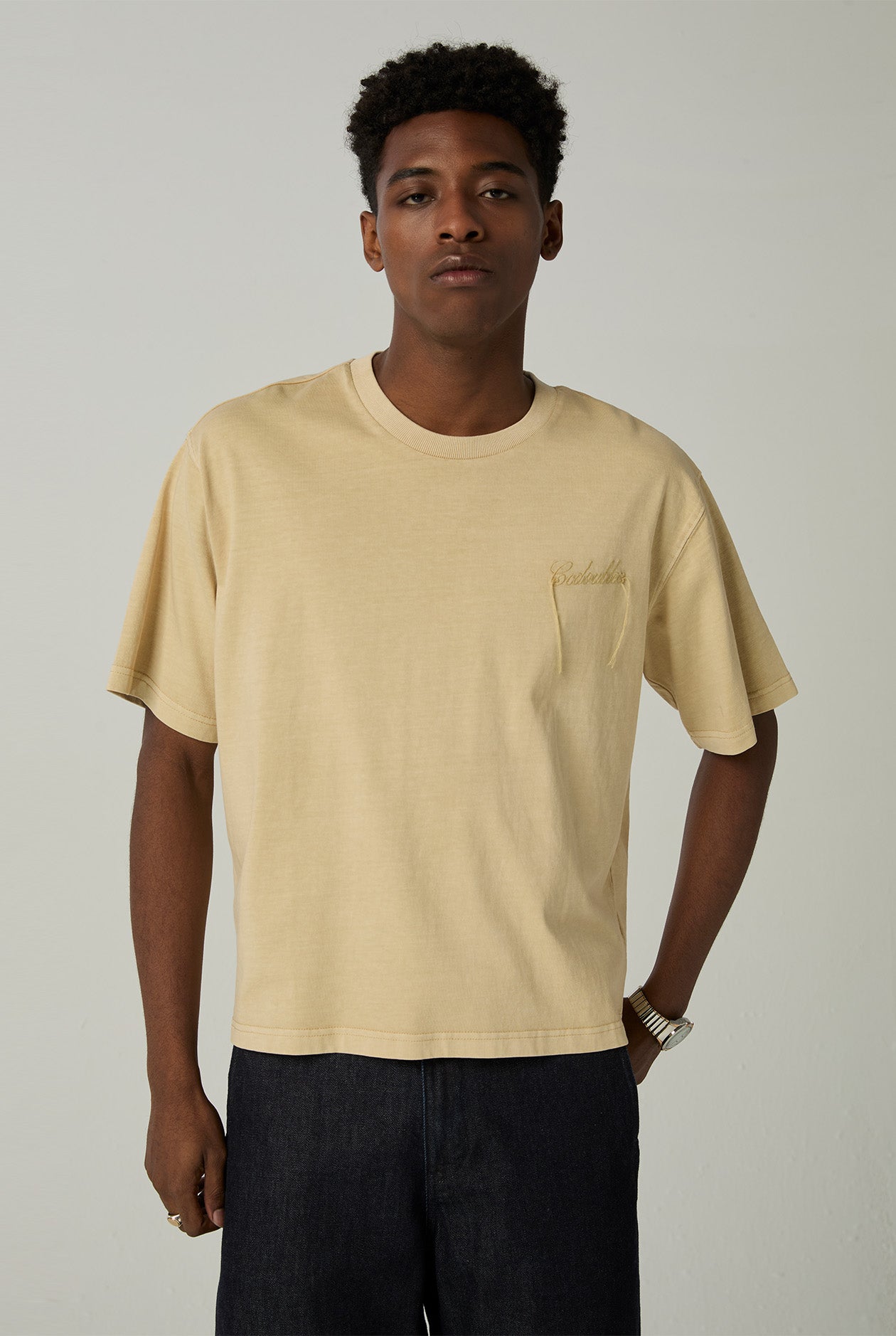 GARMENT DYED LOGO BOXY TEE - CC Double O Official Store